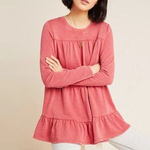 Anthropologie Lena Tiered Babydoll Top
